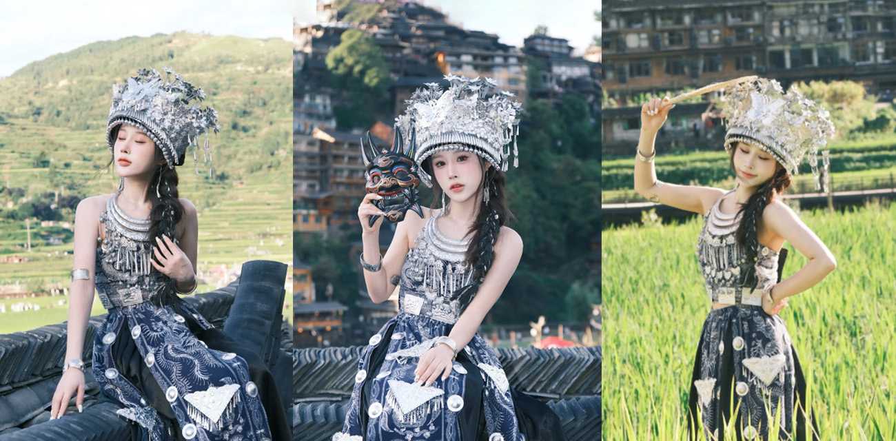 苗族少女大胆口交吃鸡 阿黑颜比耶跪舔 把鸡巴伺候得又湿又亮 银饰反差高潮