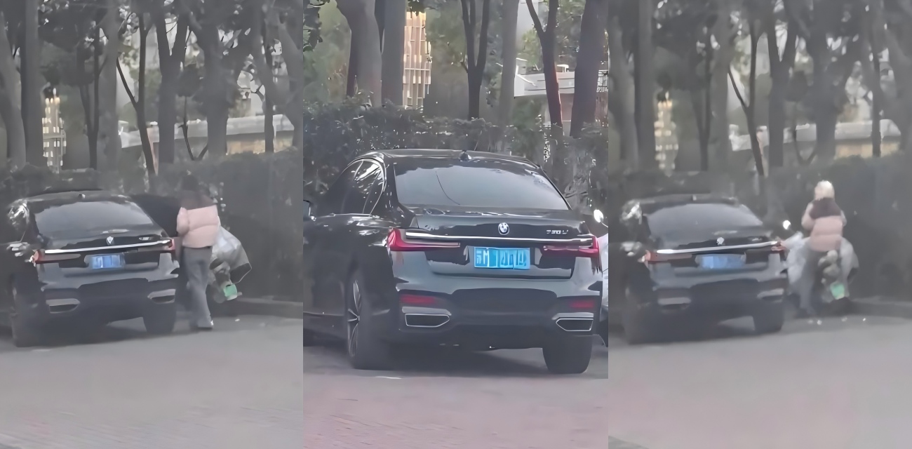 苏州泰州宝马车车震 妹子干完直接下车 跨上旁边电动车就跑了 真够直接的