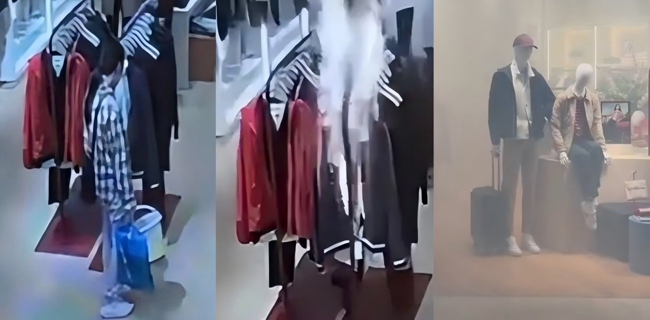 重庆星光68商场 纵火犯妹子进服装店二话不说 啪 点火 老板血汗钱差点喂狗