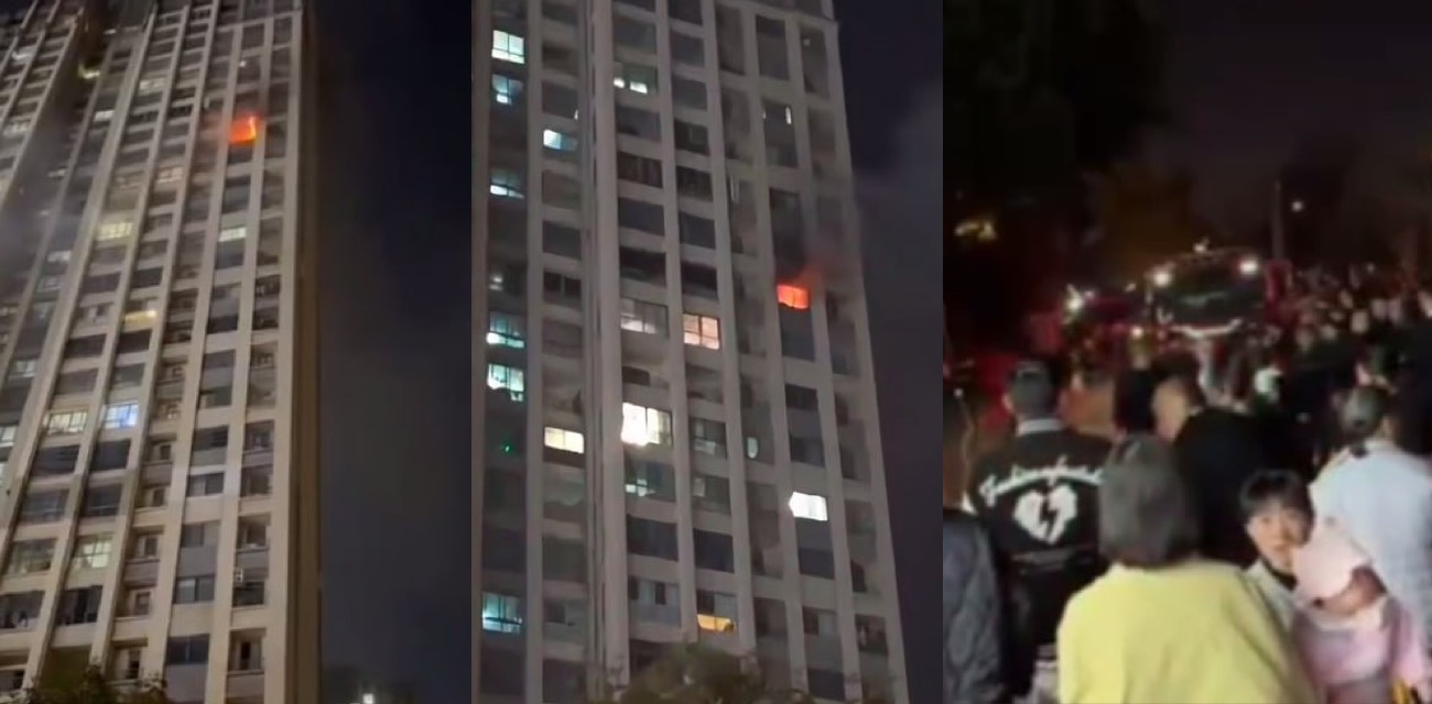 湖南长沙岳麓雷锋大道天麓尚层 两口子吵架老婆一把火点燃房子高层浓烟