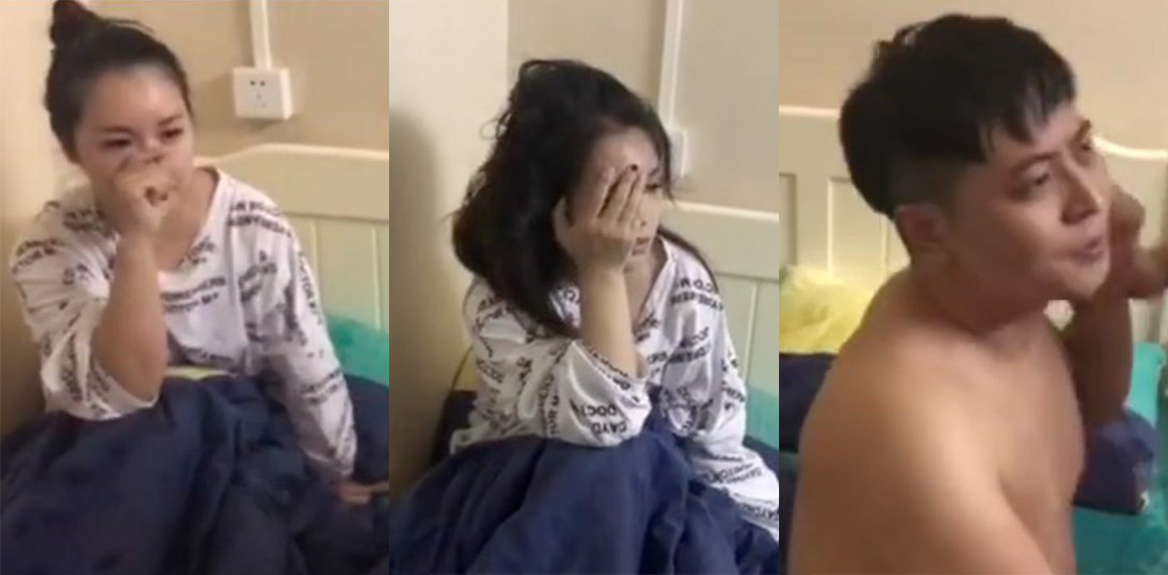 网友在外面嫖娼被妻子捉奸在床 对着美女就是一顿锤 实在太猛了