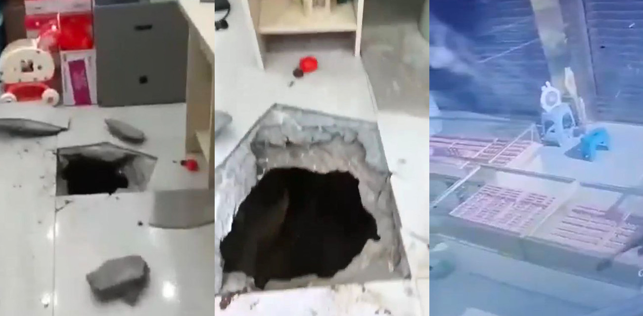 缅甸南邓金店凌晨被盗监控视频曝光 小偷挖地道偷金电影式作案惊呆众人 果然艺术源于生活