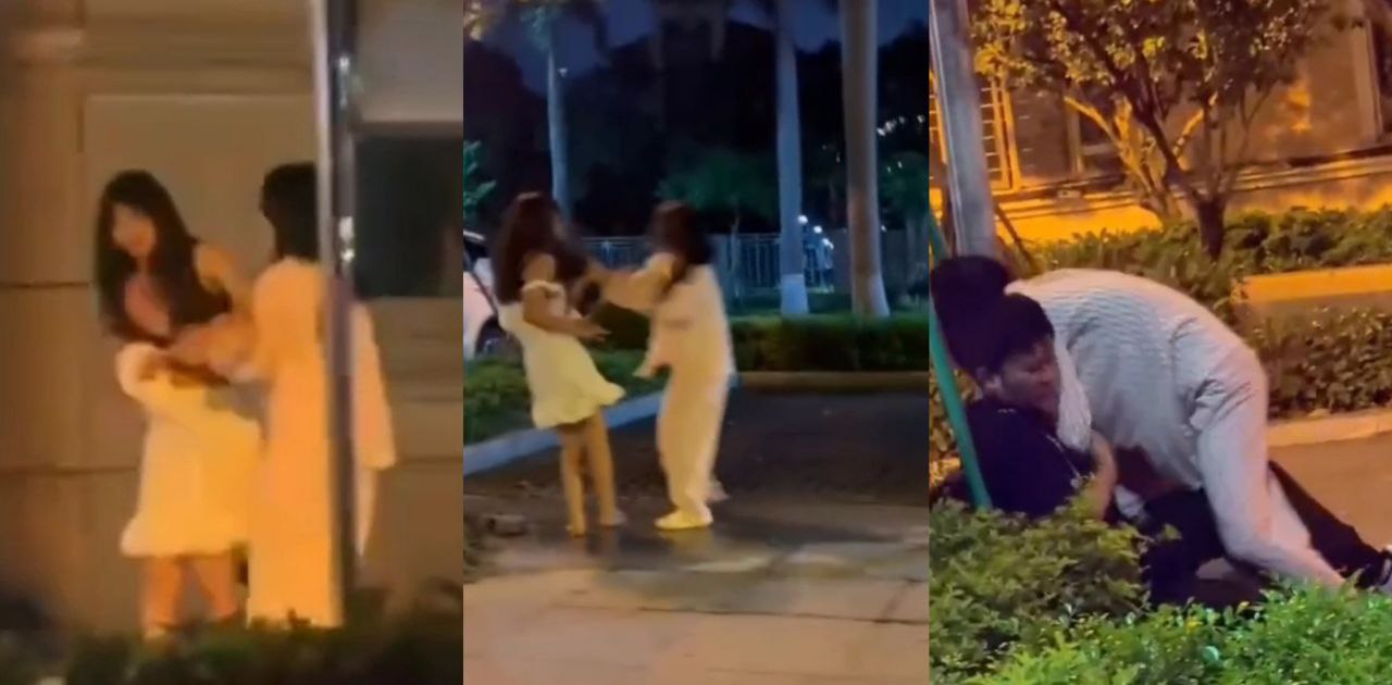 广东男子与小三小区门口车震 车辆智能报警被老婆现场抓奸 战况激烈小三露出