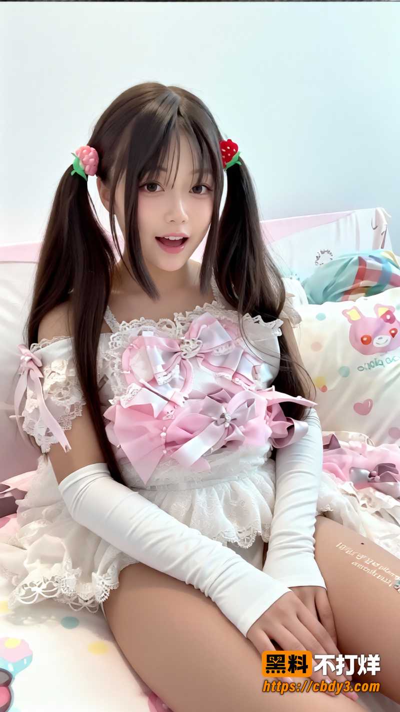 咪咪条粉色蕾丝自摸白袖套1