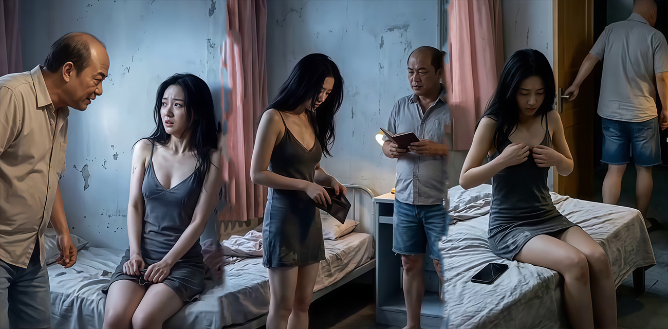AI短剧变态房东与女租客的日子第2集 房东上门收租 女租客只能肉偿
