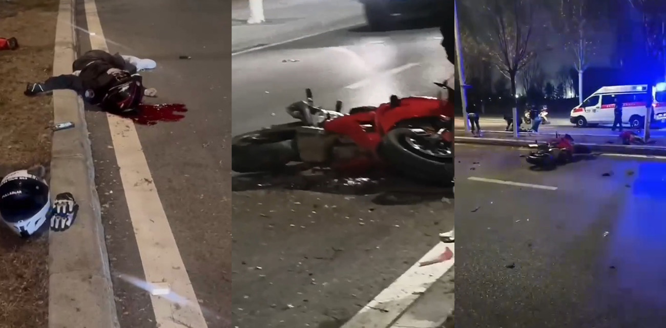 超血腥女骑士飙车车祸视频流出 现场爆出脑浆死相十分凄惨！