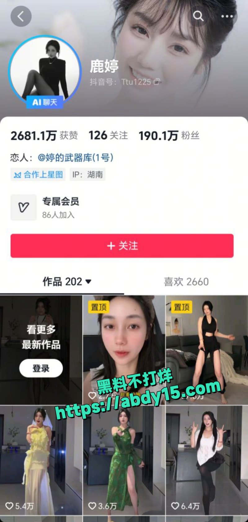 AI脱衣抖音百万粉丝网红鹿婷