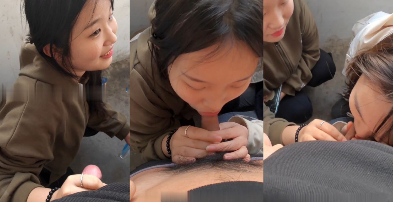 诱骗河南两个学生妹给自己口交 射出来了就一人给一百块钱 在楼道里简直不要太刺激