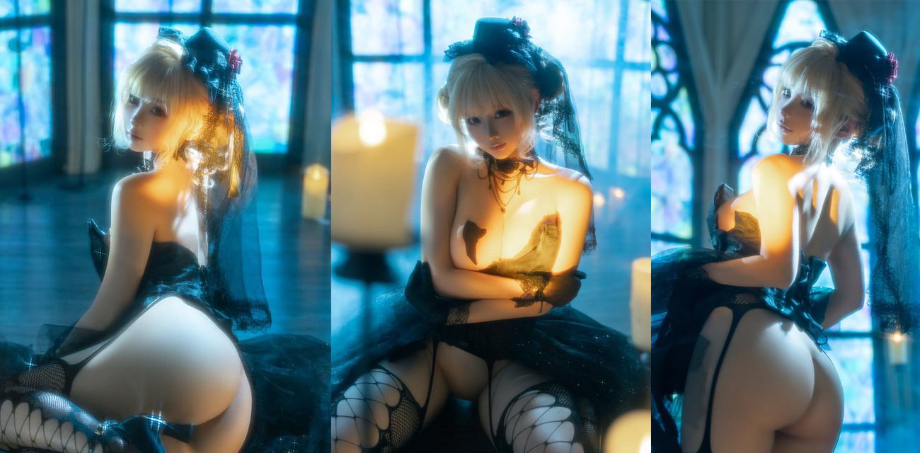 微博老牌极品福利姬蠢沫沫最新黑婚纱写真 大尺度诱惑身材依旧爆炸