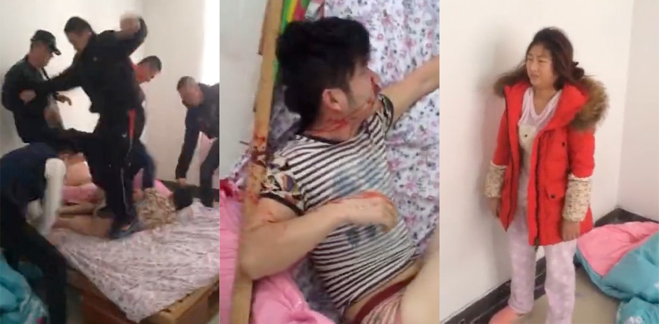 每日捉奸现场视频 奸夫淫妇被原配带人捉奸在床 老公破门狂揍猪头视频流出！