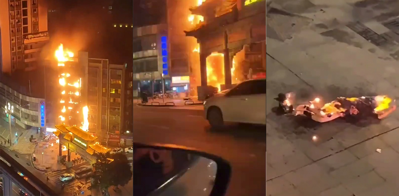 重庆南坪江南装饰城突发火灾 大火无情无数人被烧死 逃出来的人身上还在着火
