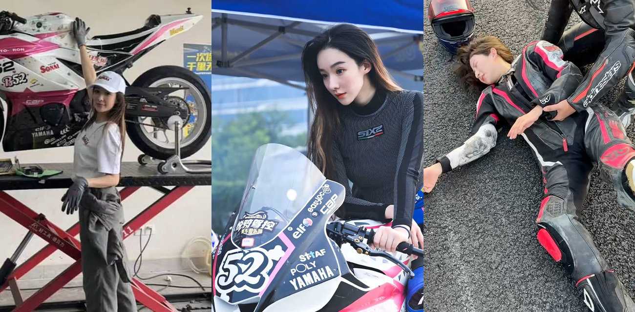 抖音小女网红赛道逆行跟百万粉丝女网红 叮北北 相撞致多名骑手严重摔车 现场视频曝光