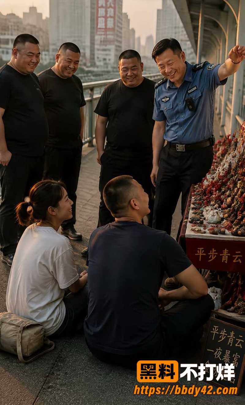 武汉黄鹤楼天桥城管赤膊猛踹小贩 6