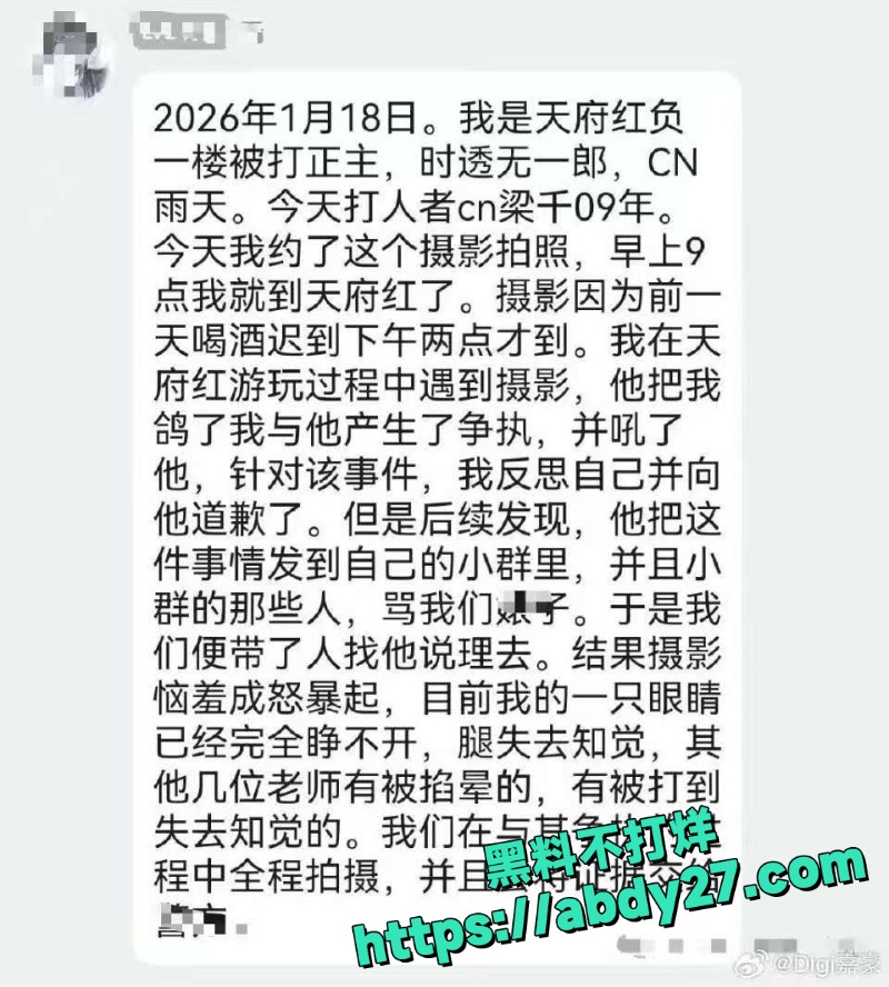 天府红摄影师殴打coser事件21