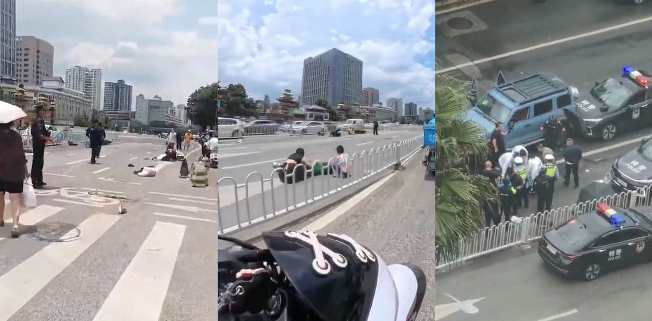 云南昆明市中心突发汽车恶意冲撞行人事件 特警直接拔枪击毙车主 现场伤亡暂时不详