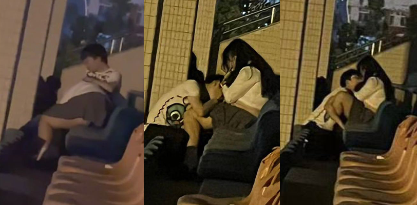 武汉东湖学院 一对情侣在操场当众口交 这得有多饥渴啊 不是酒店开不起 户外野战更有性价比