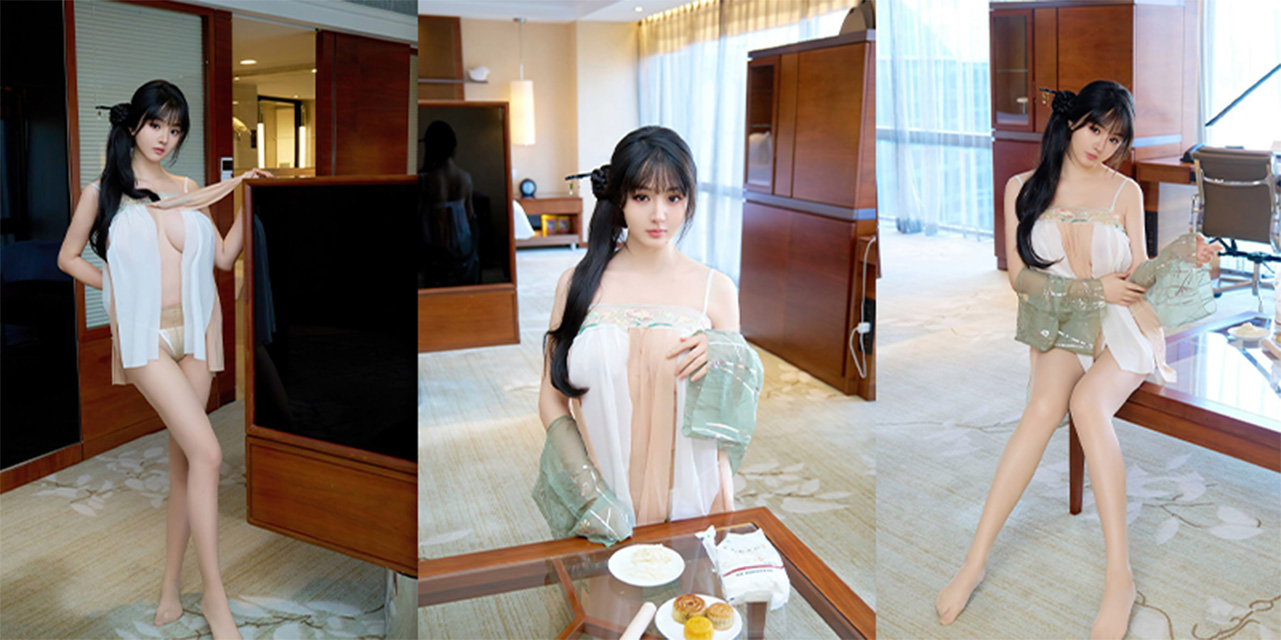 秀人网顶级模特 沈南汐RuRu 古装写真拍摄 透明丝状古装更能体现反差