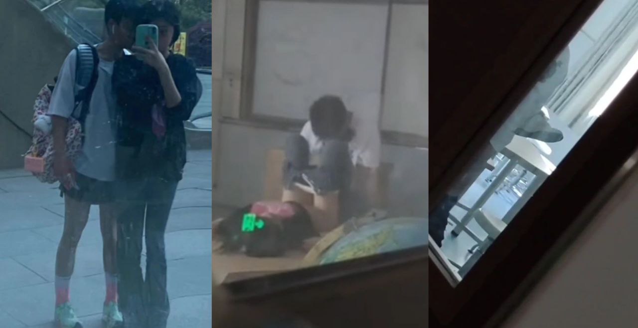 重庆合川区高校 小情侣教室偷腥做爱 被同学发现拍下不雅视频曝光流出