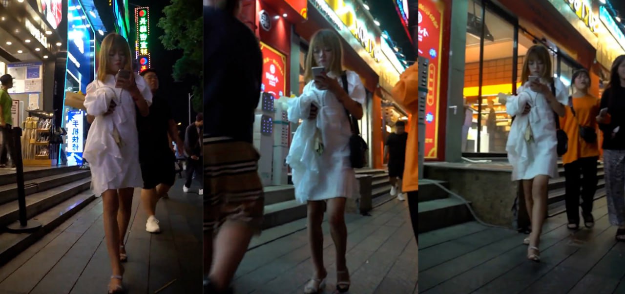 抄底大神巅峰之作 步行街抄底白裙美女 无内裤还有精液流出 刚从战场下来精液还热乎