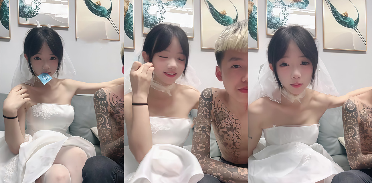 新娘子璠璠小小年纪就戴上婚纱 嘴里还叼着安全套 太魔幻了