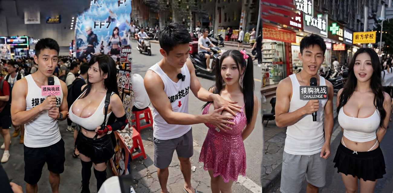 AI摸胸挑战合集太野了 街头公开揉美女巨乳 Coser和精神小妹一个都跑不掉