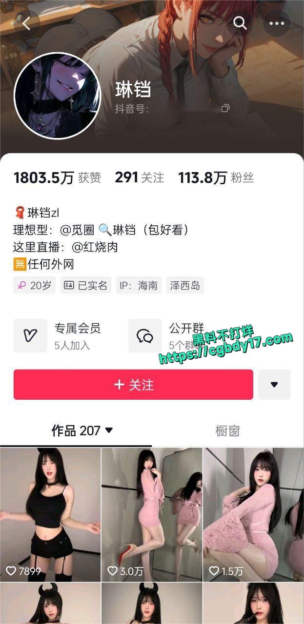 抖音113万粉丝网红琳铛