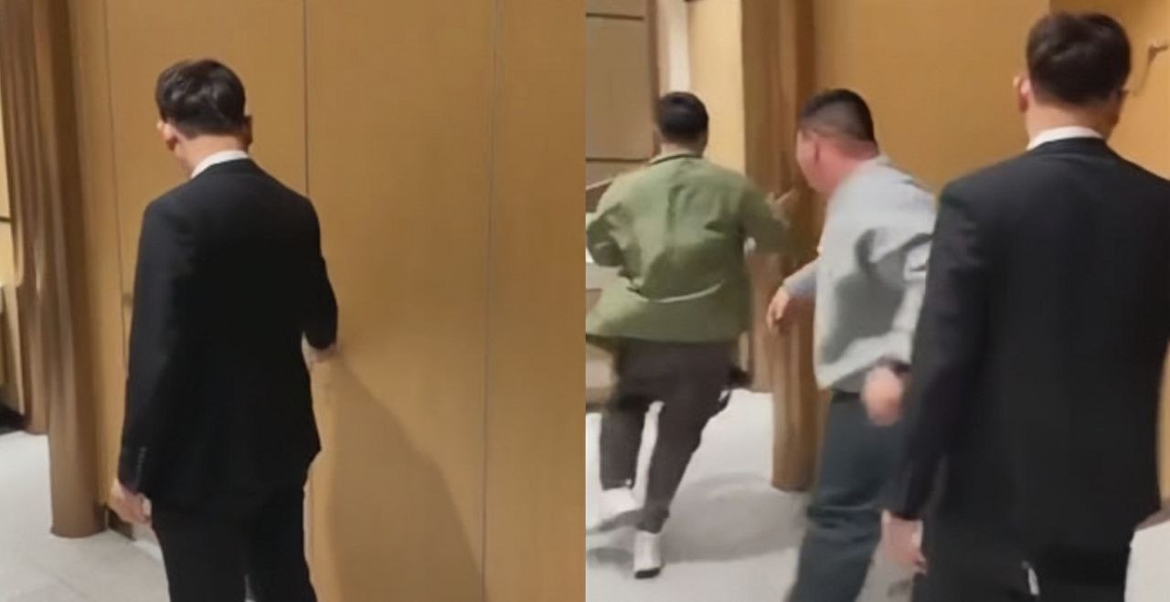 情人节GAY男同在厕所激情打炮被抓个正着！厕所门打开的一瞬间惊呆众人！