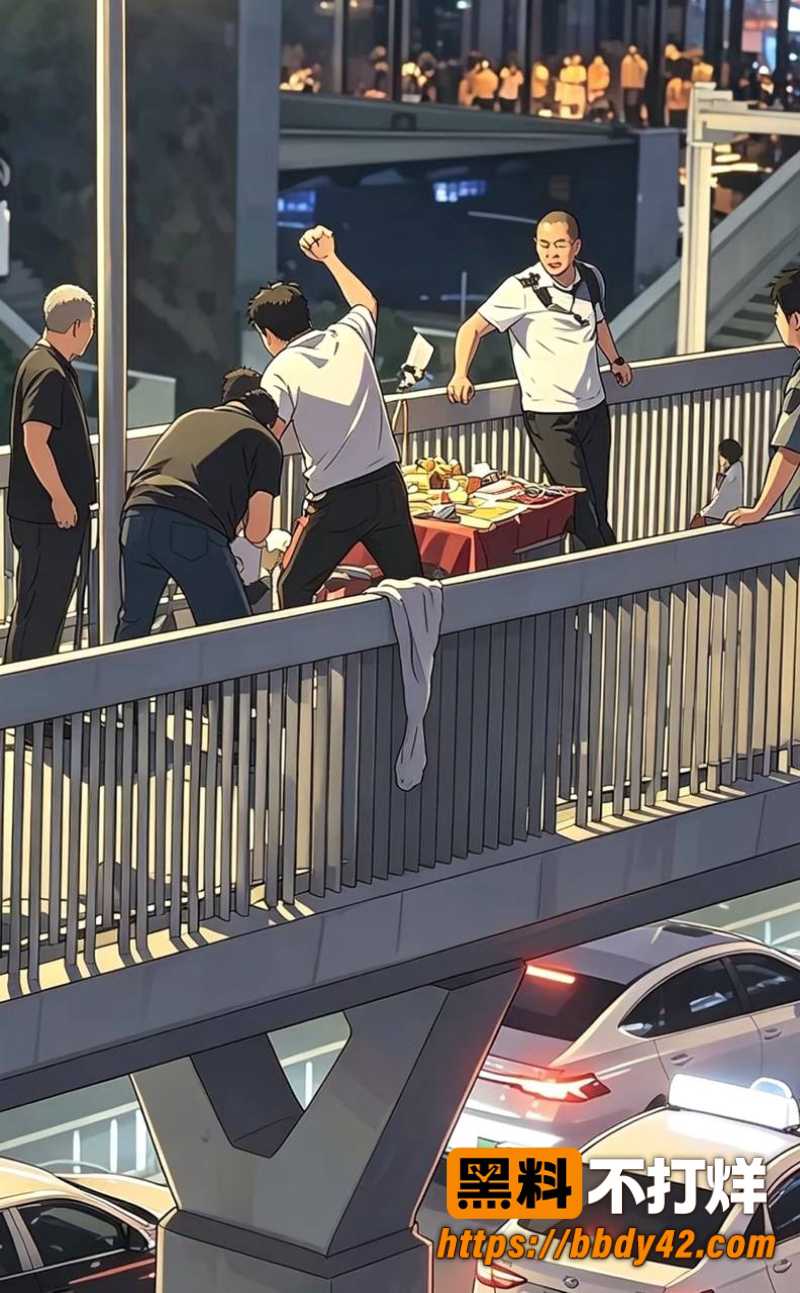 武汉黄鹤楼天桥城管赤膊猛踹小贩 9