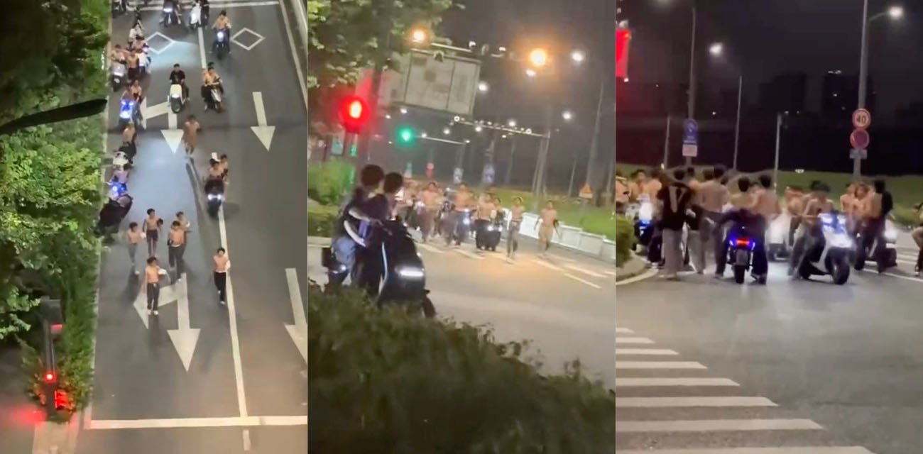 古惑仔电影群殴场景现实还原 某地现身大量精神小伙打架现场 气势汹汹堪比大片