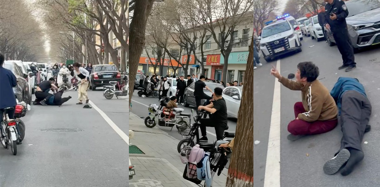 河北一男子为了包养的小三 竟在街头狠踹亲生父母 嚣张暴行直到警察到来才止住！