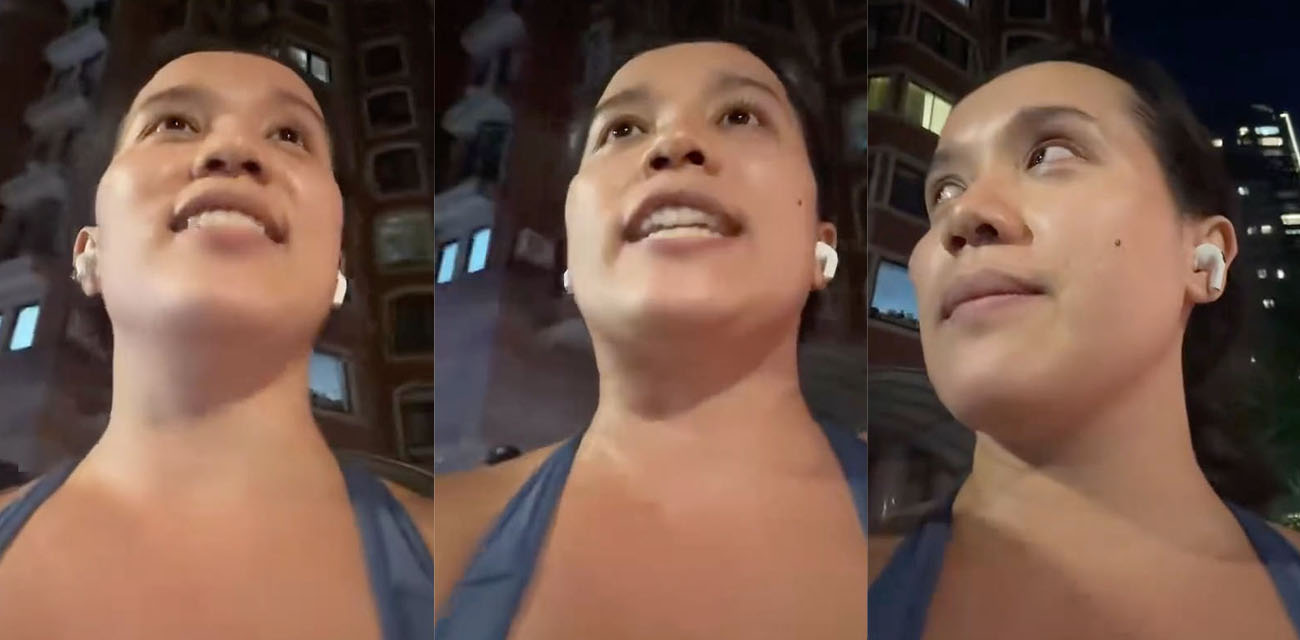 抖音混血女网红街头劝阻路人吸烟 发布大量视频攻击烟民 目前已被抖音官方禁言