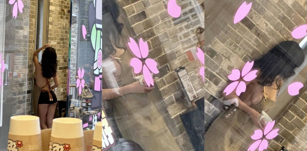 【抖音热点】广州方块咖啡文冲旗舰店内女服务被谴责着装暴露疑似色情营销！