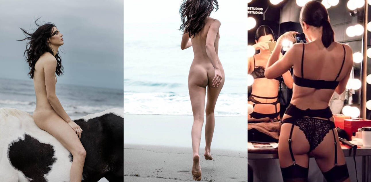 美国著名模特演员主持人肯达尔・詹娜（Kendall Jenner）海边裸体骑马照片被摄影师恶意泄漏