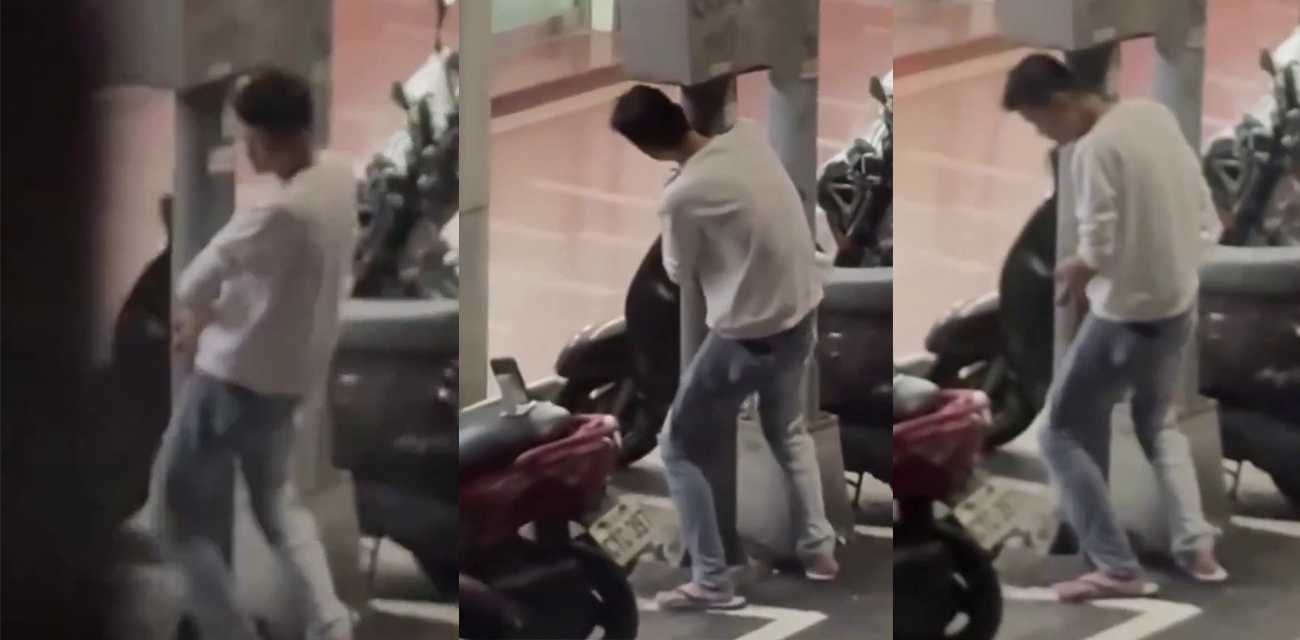 性压抑男子酒后 街头抱着电线杆狂蹭索吻释放 群友围观 目瞪口呆荒诞刺激