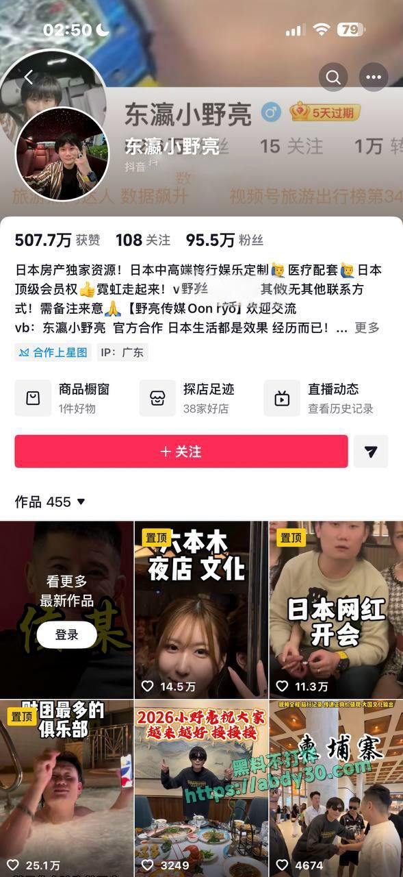 抖音百万粉丝网红东瀛小野亮E17