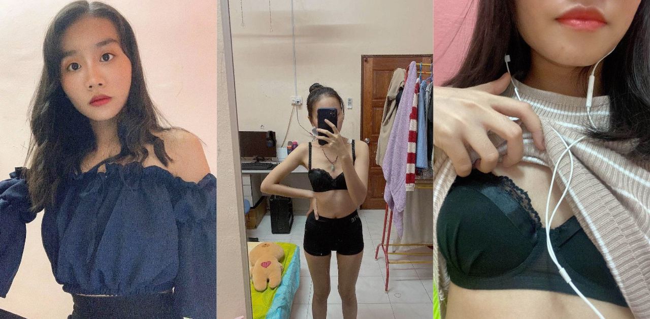 闷骚眼镜妹发骚与男友开着视频换衣服，特意给男友看自己的小奶子