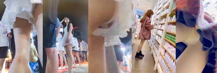 偷拍大师街头尾随偷拍 美女裙底风光 白色连衣裤裙 白色高跟鞋 白色内内