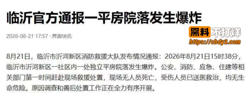 山东临沂沂河新区平房院落爆炸2