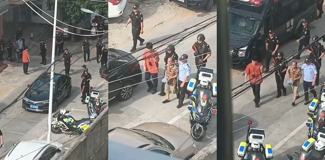 海南万宁上城镇战神落网 网传其涉及麻将馆杀人抛尸案 多位特警出动押送