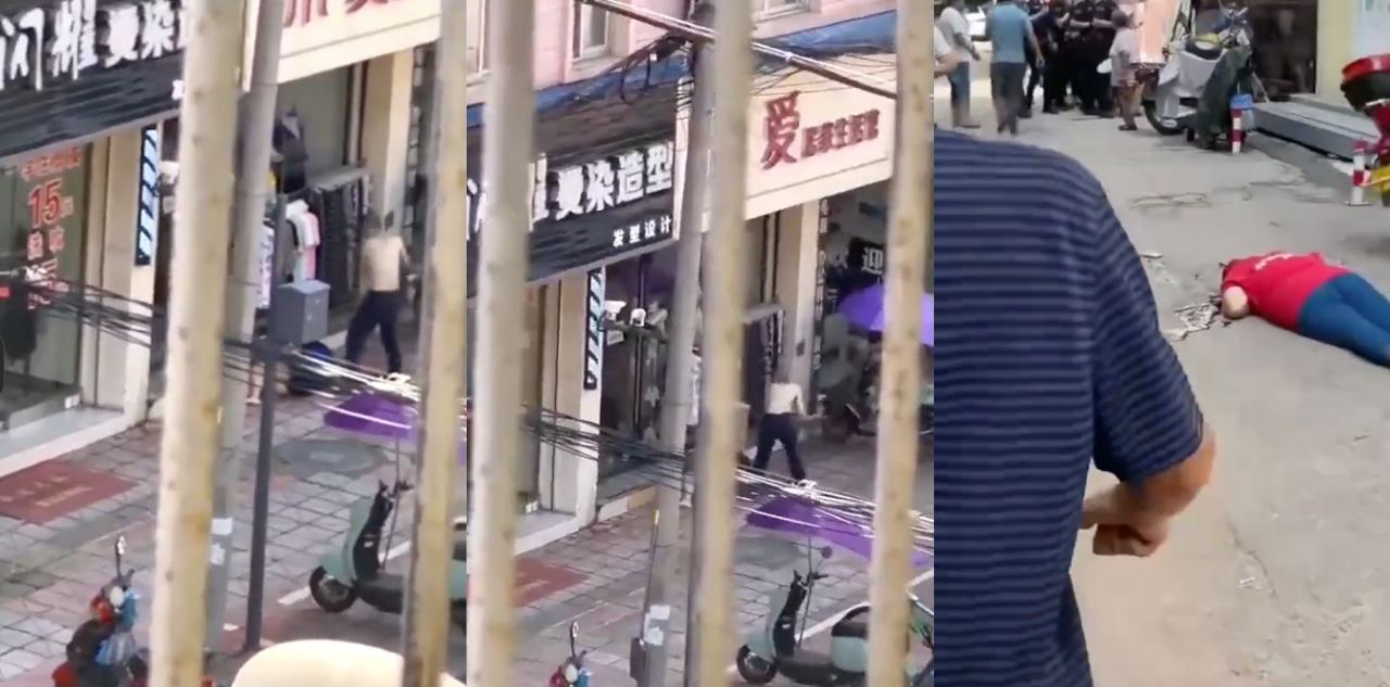 突发事件！资阳安岳县一男子发疯持刀连砍三人!现场视频曝光！