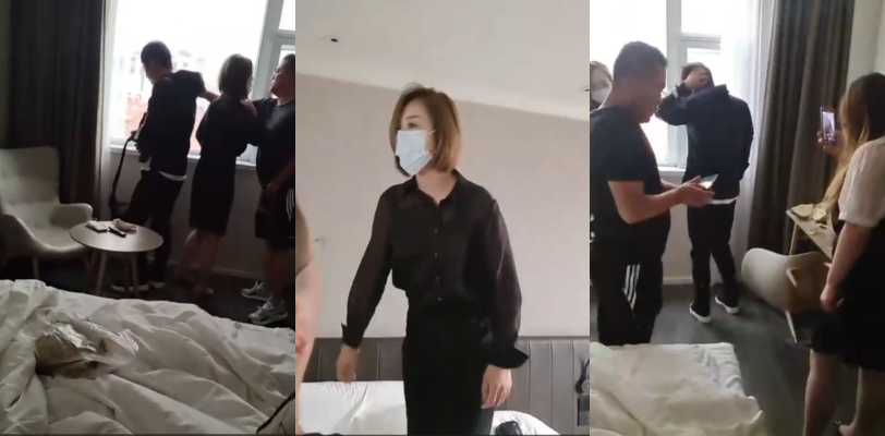 家猫偷腥 我去女的酒店偷小白脸被老公抓 老公打小白脸她却死护着