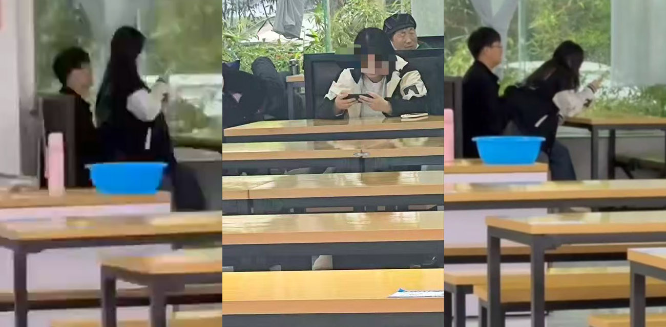 河南郑州商学院二食堂 一对小情侣旁若无人的开始女上位 丝毫不考虑周围还在吃饭的同学
