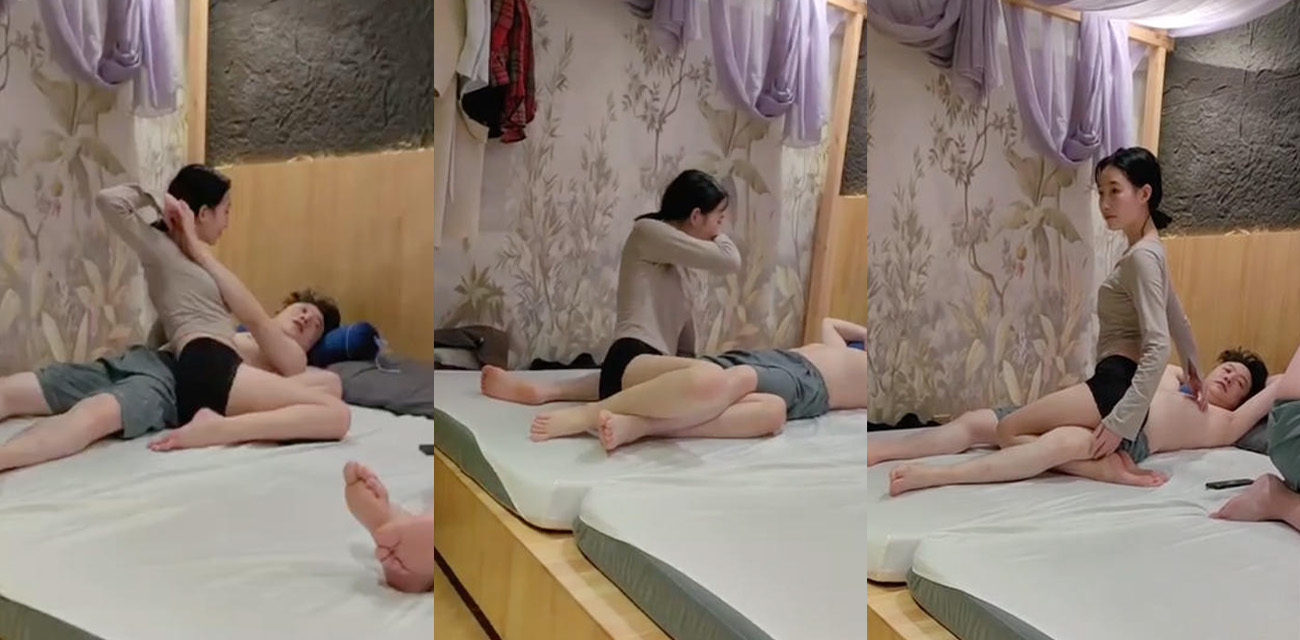 神秘按摩房福利视频流出 长腿嫩妹美腿缠绕大哥 撩得大哥鸡巴梆梆硬