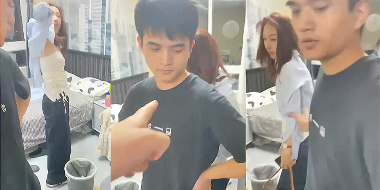 公司同事约炮 带到家刺激偷情 没想道被原配当场抓包 真刺激