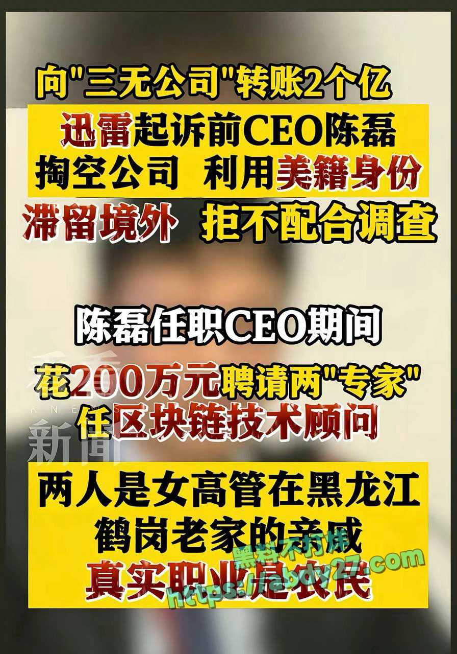 迅雷前CEO陈磊带情人董鳕卷款跑路 9