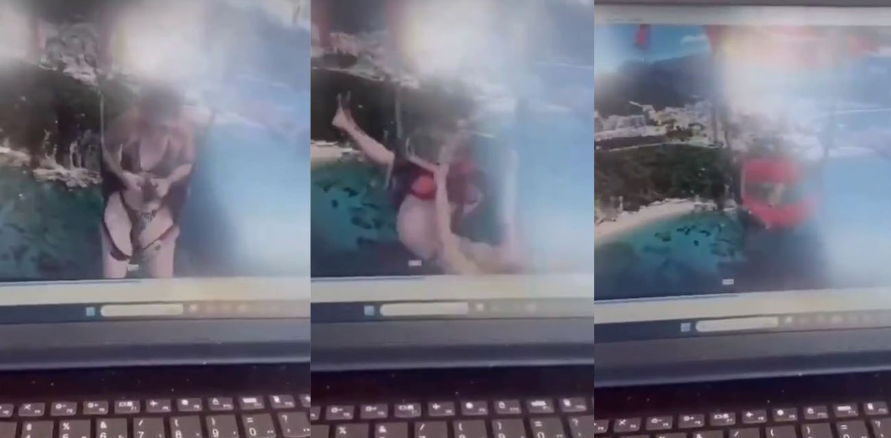 塞尔维亚知名网红Tijana Radonjić直播作死现场 穿着情趣内衣玩滑翔伞不慎高空坠落