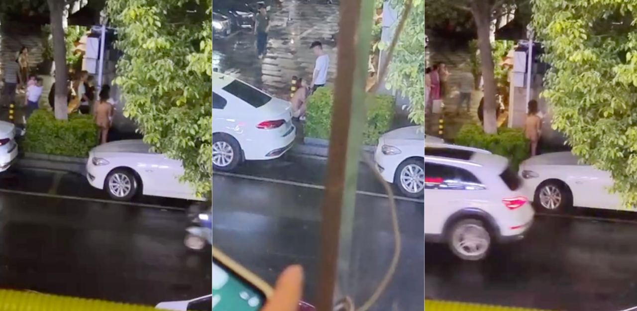 西昌小姐姐在路上做错事引起男友不满,小姐姐当场脱光衣服原地跪求原谅!