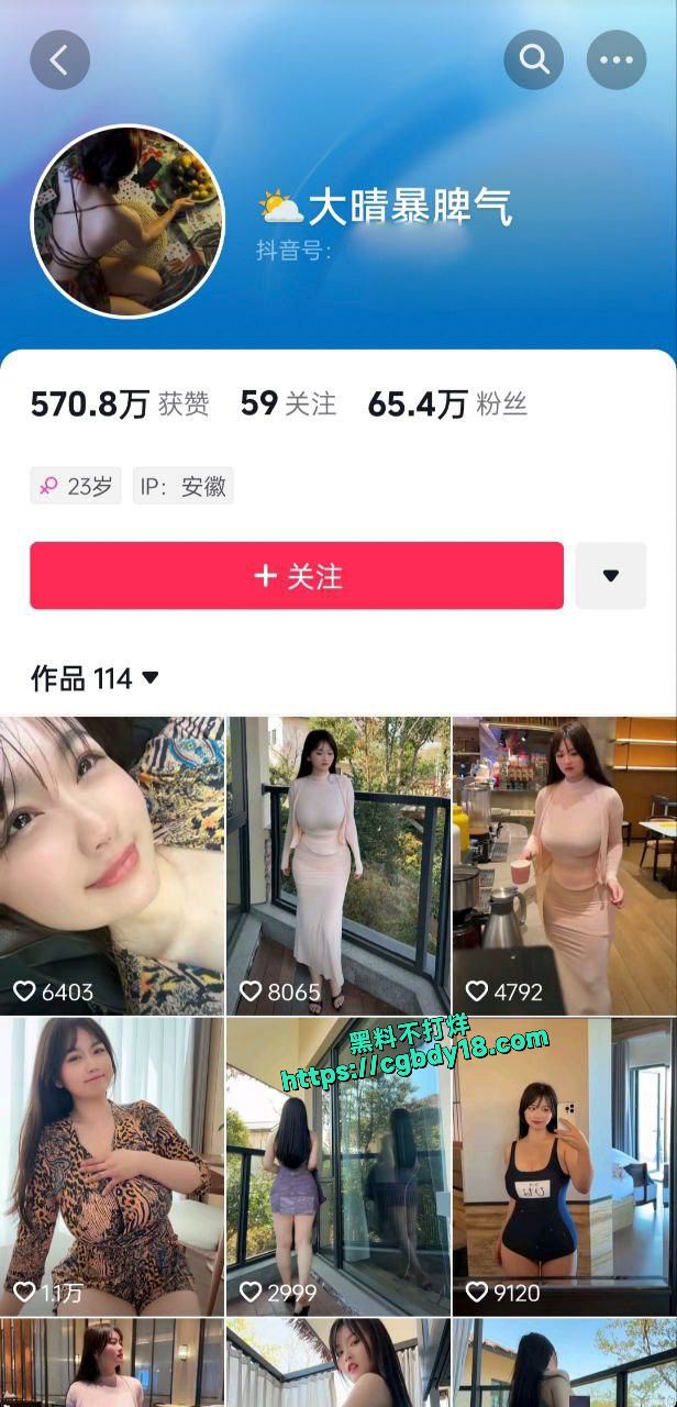 抖音网红大晴暴脾气，微密圈大尺度定制福利视频1