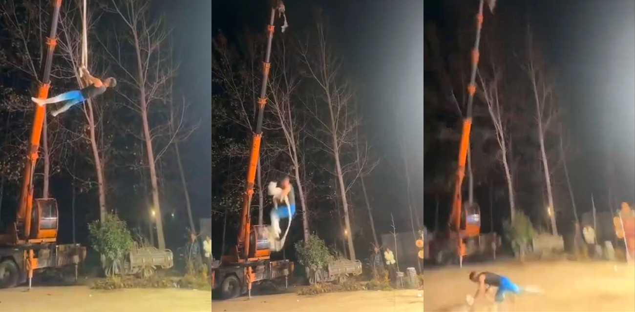 河南高空杂技演员 张凯 表演时因麻绳断裂受伤 其妻子去年也因钢丝断裂去世