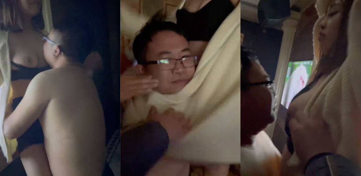 山东滕州KTV 眼镜哥聚众淫乱 光身抱短发女吃奶子 玩得这么花